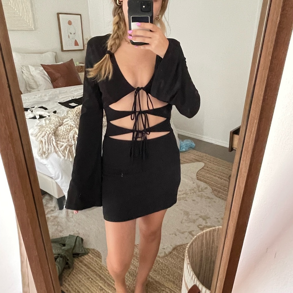 Zara bodycon open tie dress
